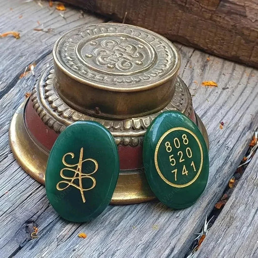 Natural Green Jade Zibu Symbol Money Magnet Coin